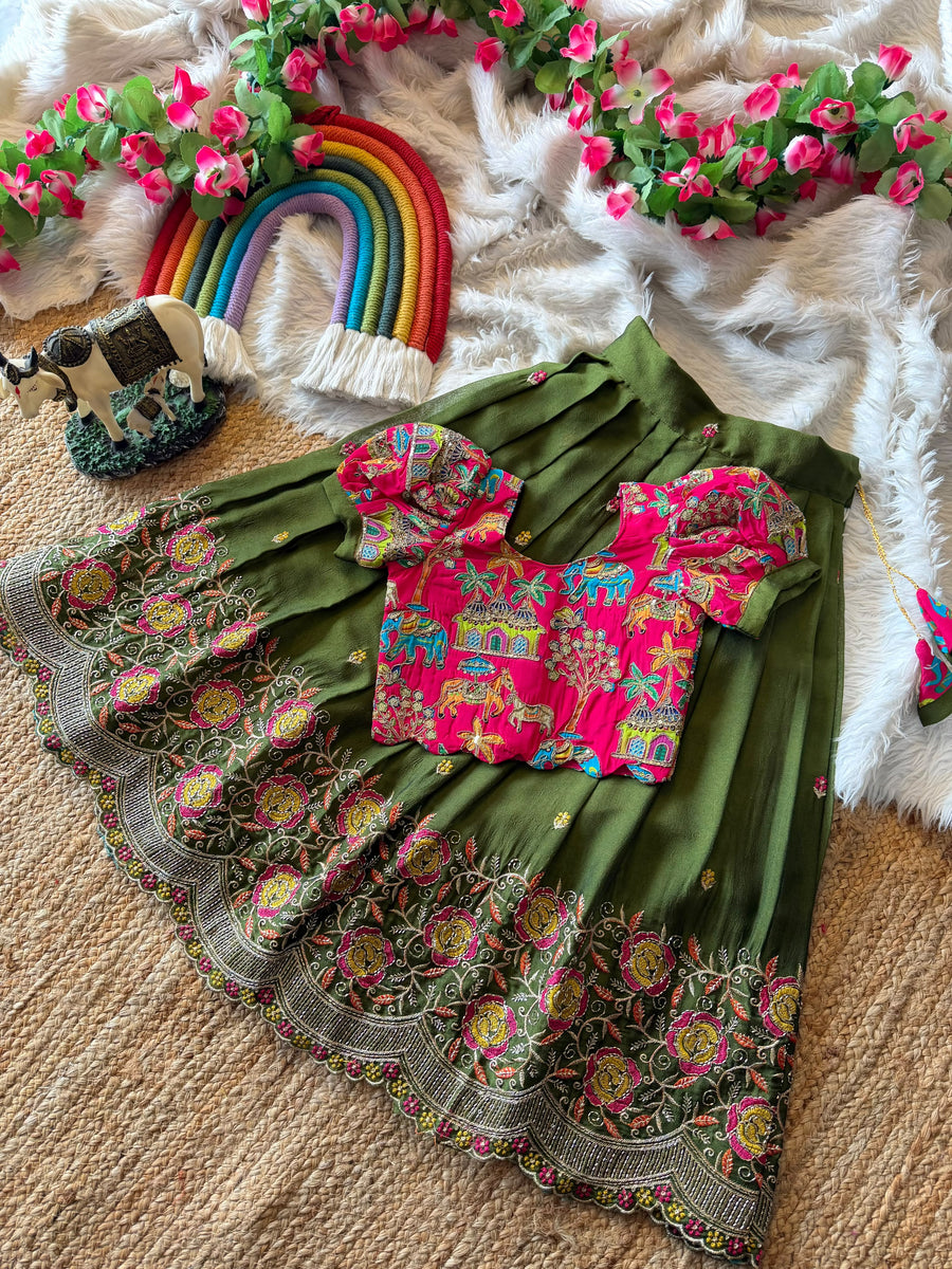 Soft rangoli crush fabric