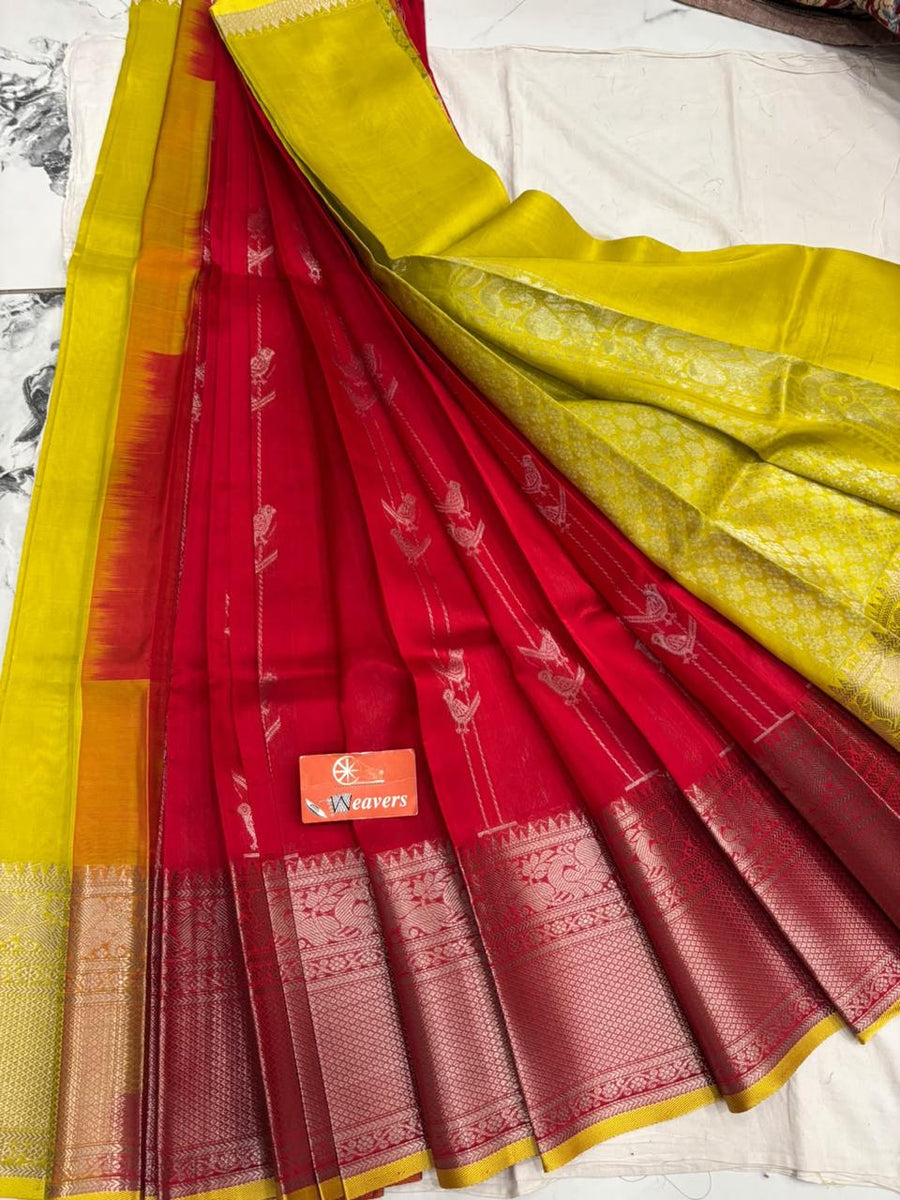 Pure Handloom Mangalagiri Pattu saree
