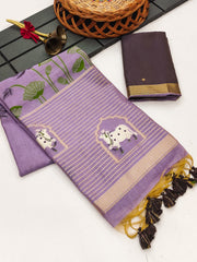 Premium soft muga cotton saree