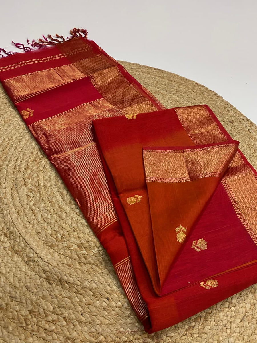 Maheshwari handloom lotus butta saree