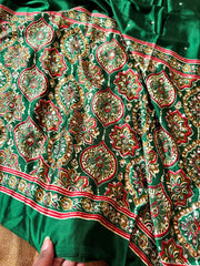 Ajrakh printed semi-pure modal silk sarees