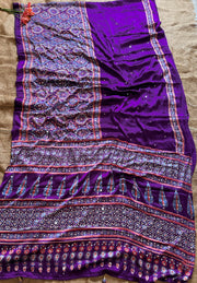 Ajrakh printed semi-pure modal silk sarees