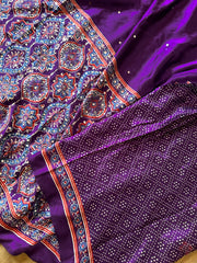 Ajrakh printed semi-pure modal silk sarees