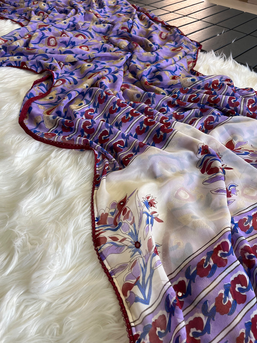 Premium Georgette Kalamkari Saree