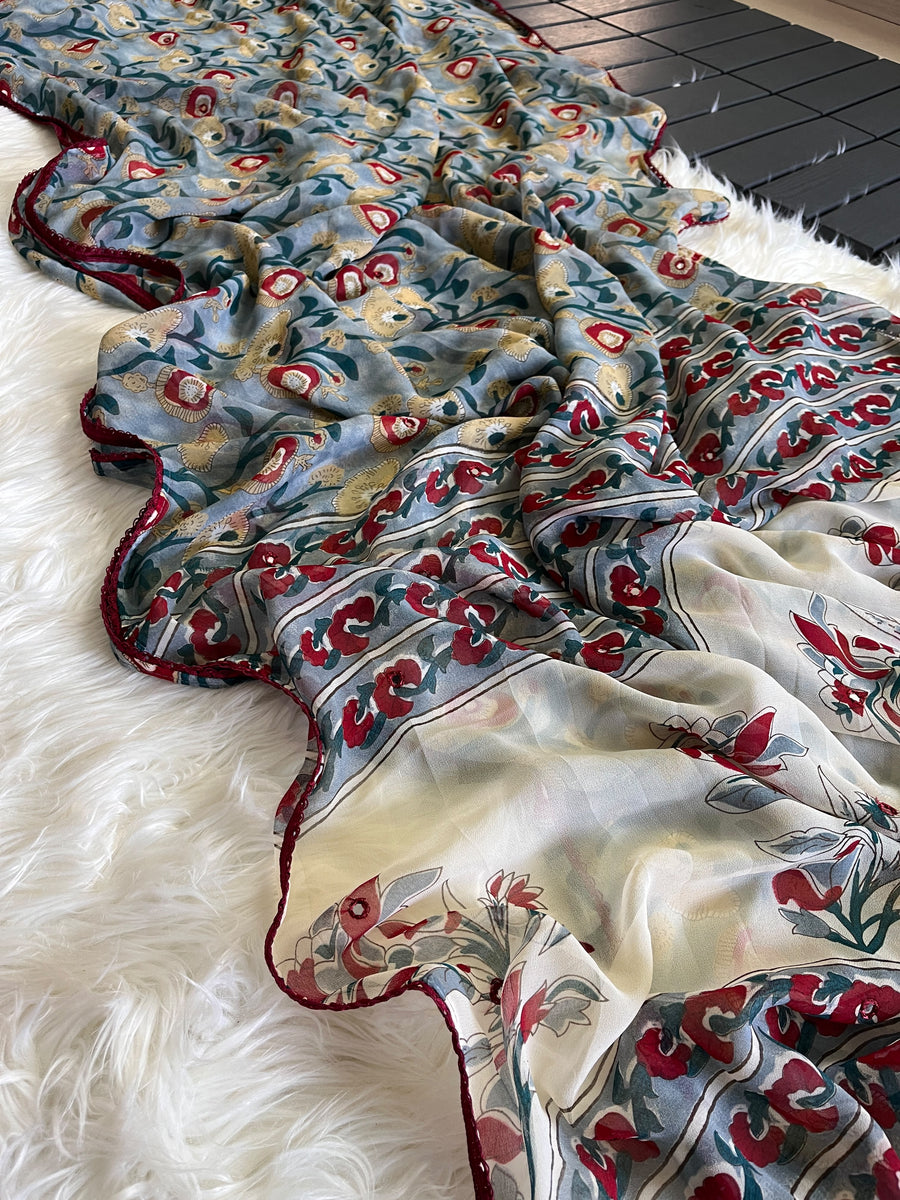 Premium Georgette Kalamkari Saree