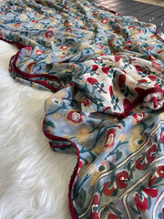 Premium Georgette Kalamkari Saree