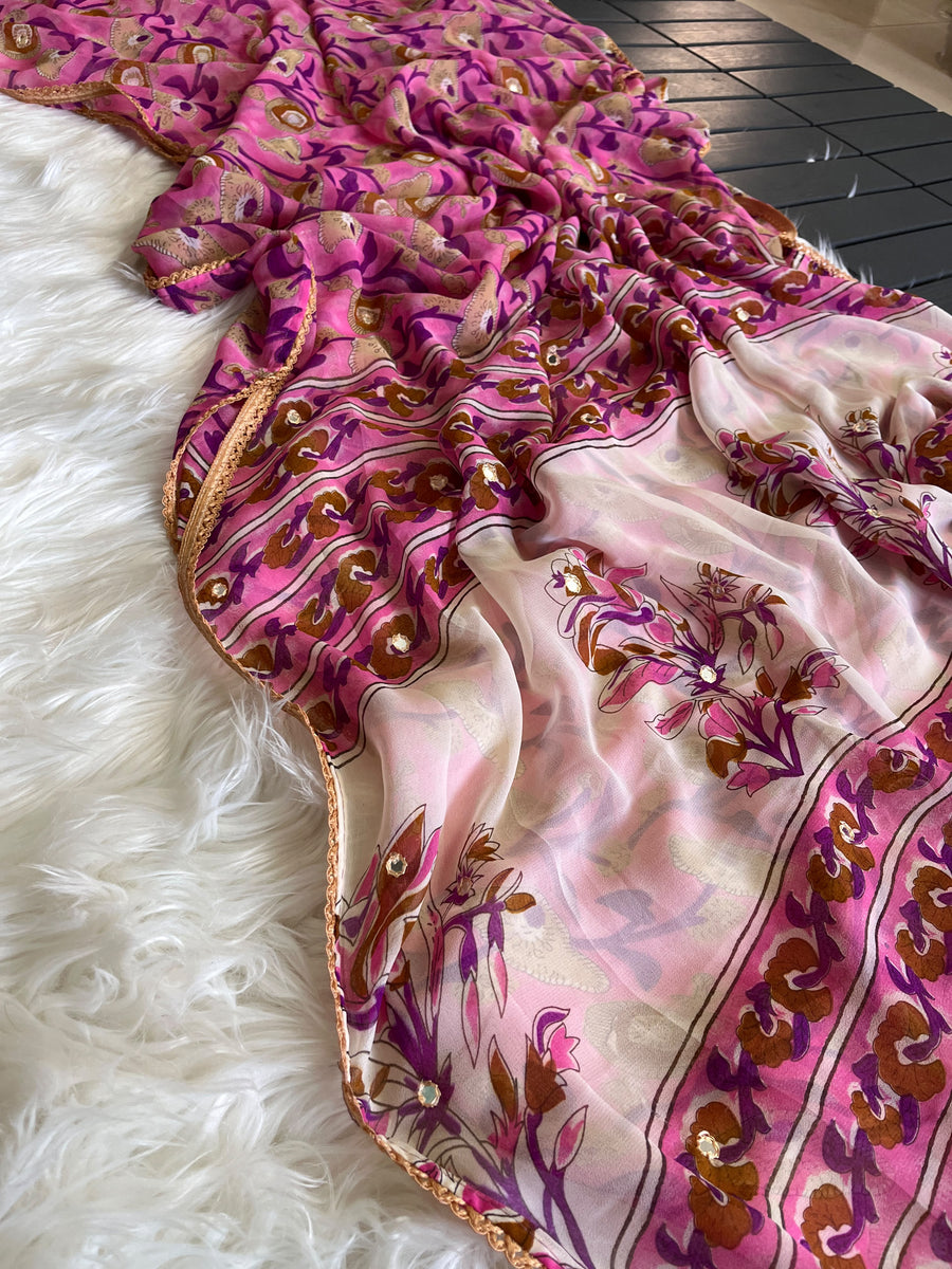 Premium Georgette Kalamkari Saree