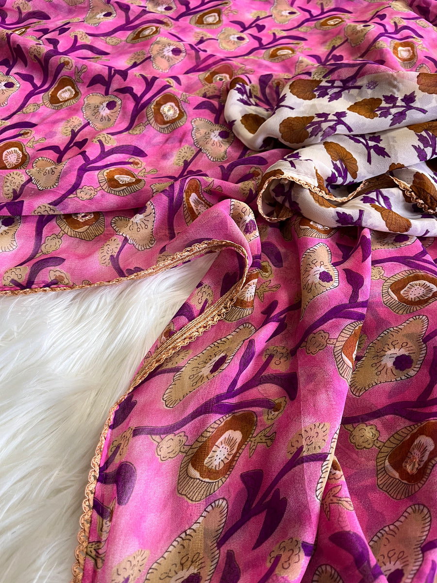 Premium Georgette Kalamkari Saree