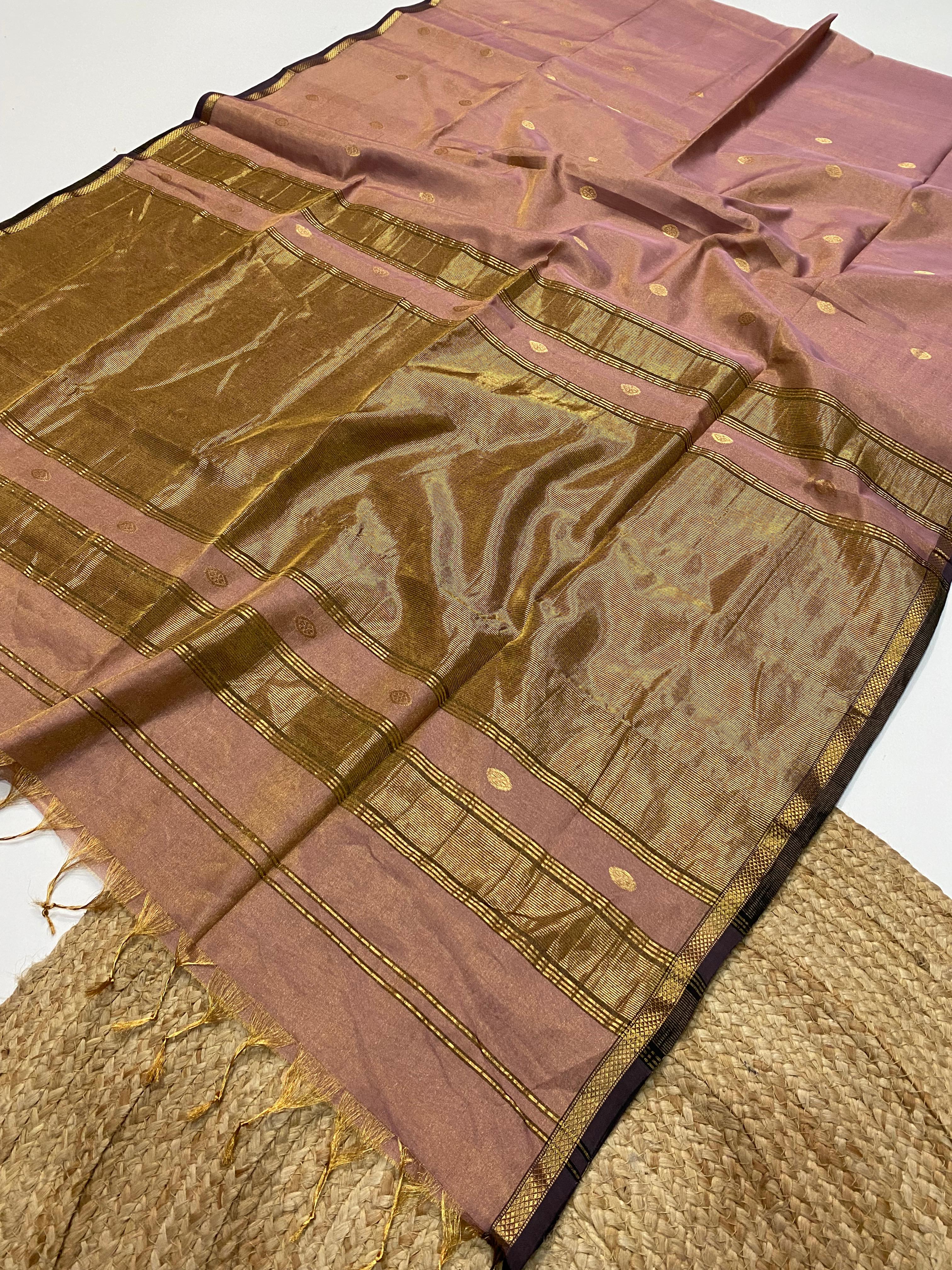Pure Maheshwari handloom tissue saree