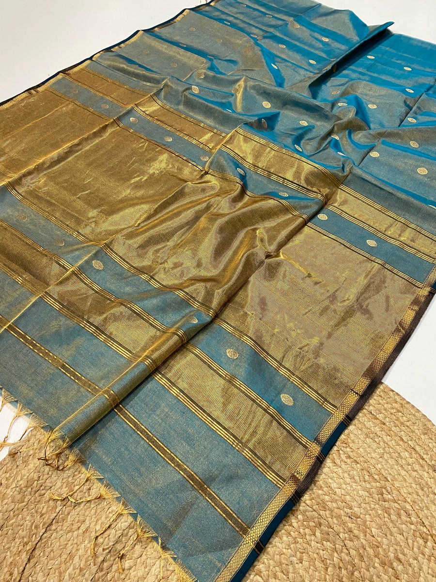 Pure Maheshwari handloom tissue saree