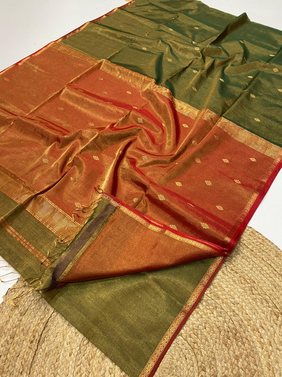 Pure Maheshwari handloom tissue saree