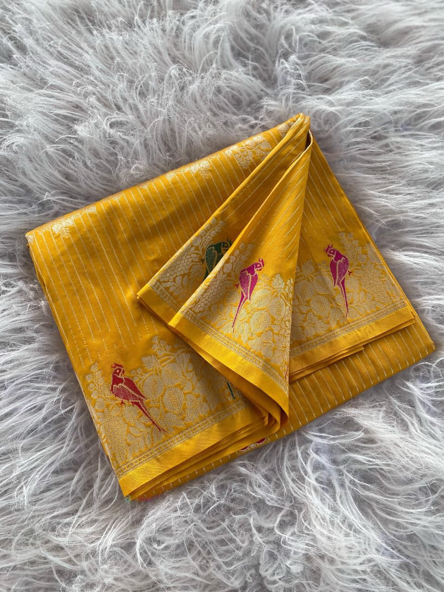 Exquisite Banarasi mushro satin silk saree