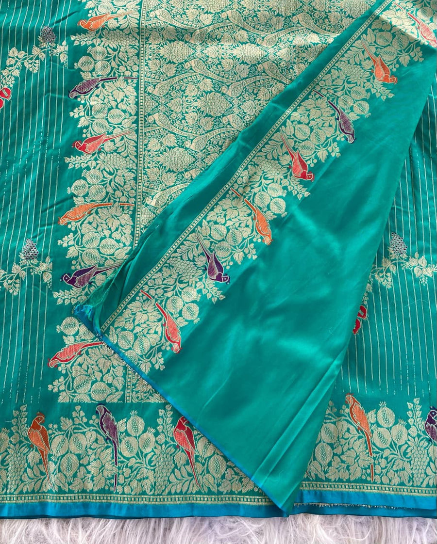 Exquisite Banarasi mushro satin silk saree
