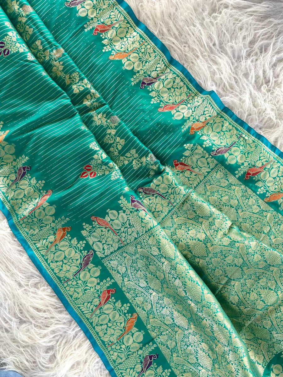 Exquisite Banarasi mushro satin silk saree