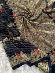 Exquisite Banarasi mushro satin silk saree