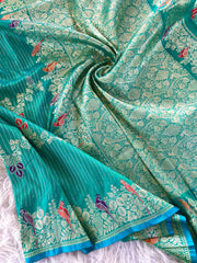 Exquisite Banarasi mushro satin silk saree