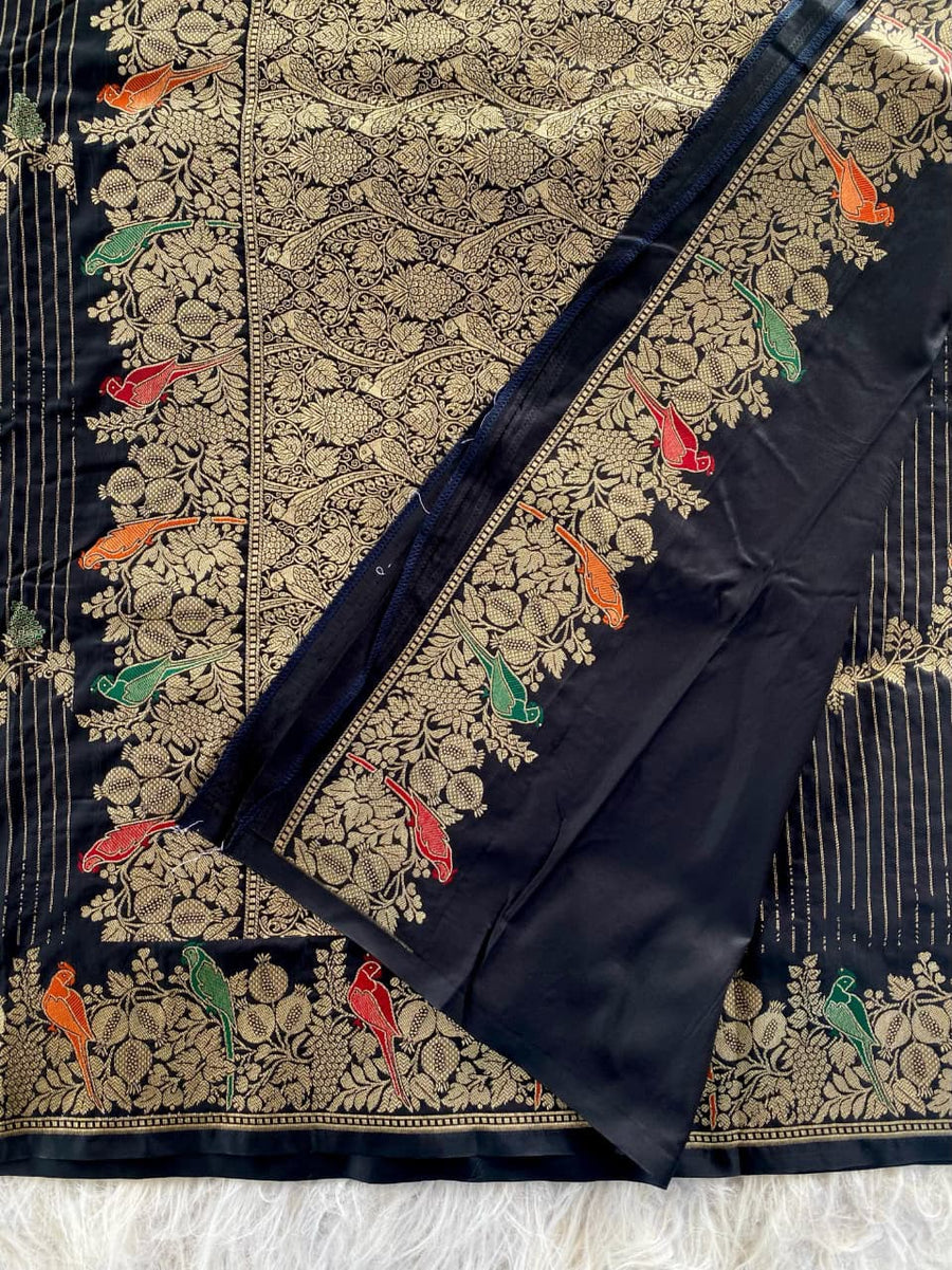 Exquisite Banarasi mushro satin silk saree