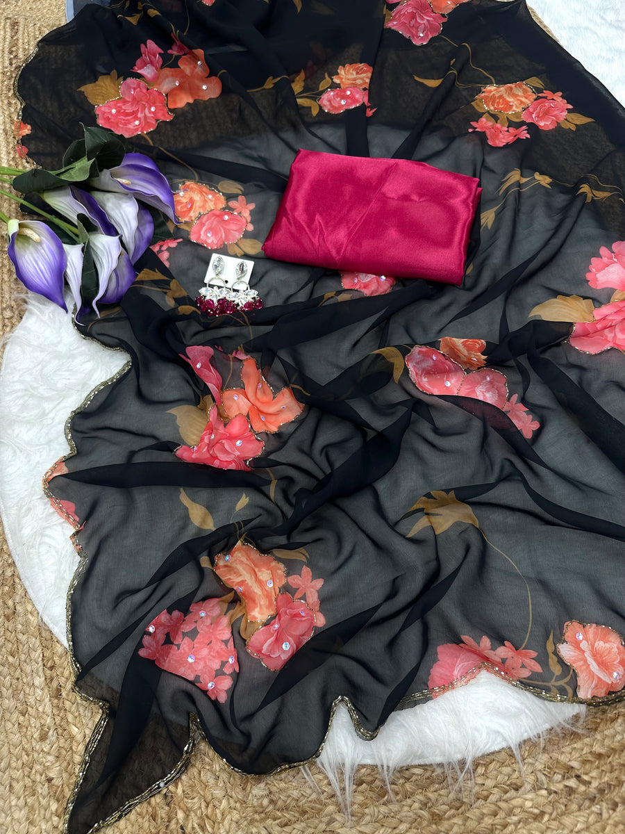 Elegant soft georgette sare