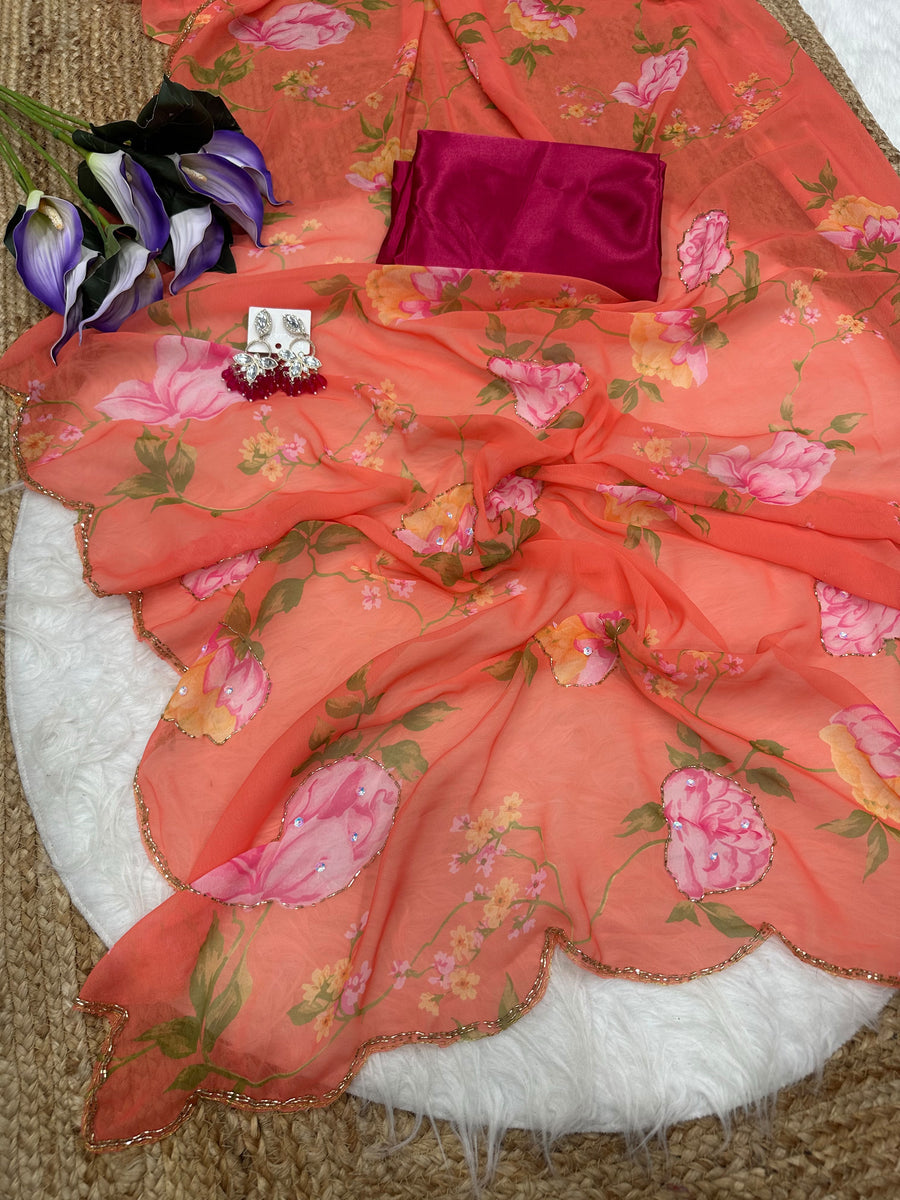 Elegant soft georgette sare