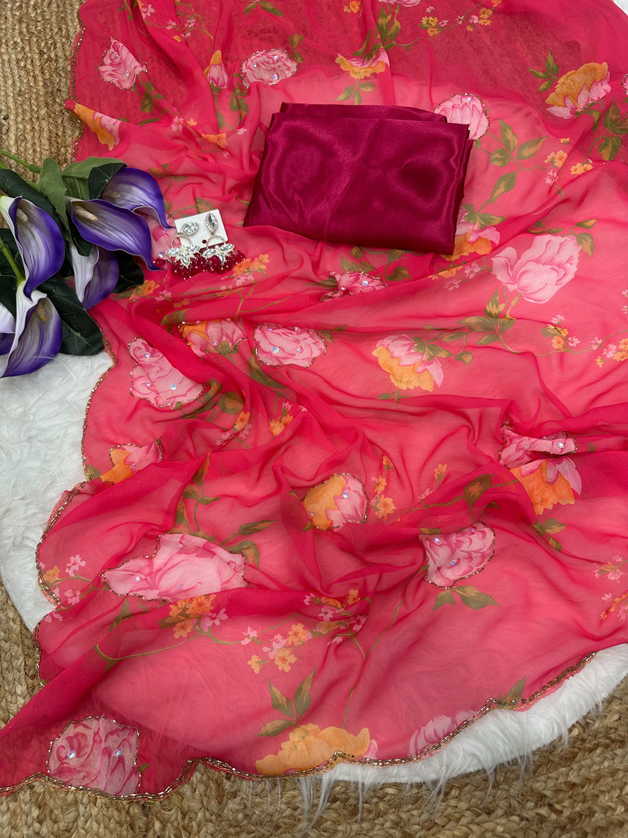 Elegant soft georgette sare
