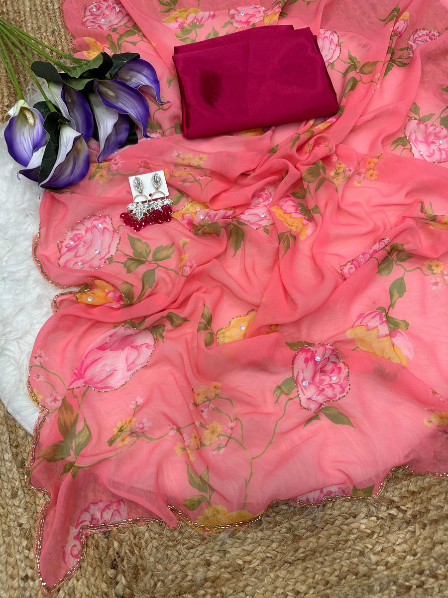 Elegant soft georgette sare