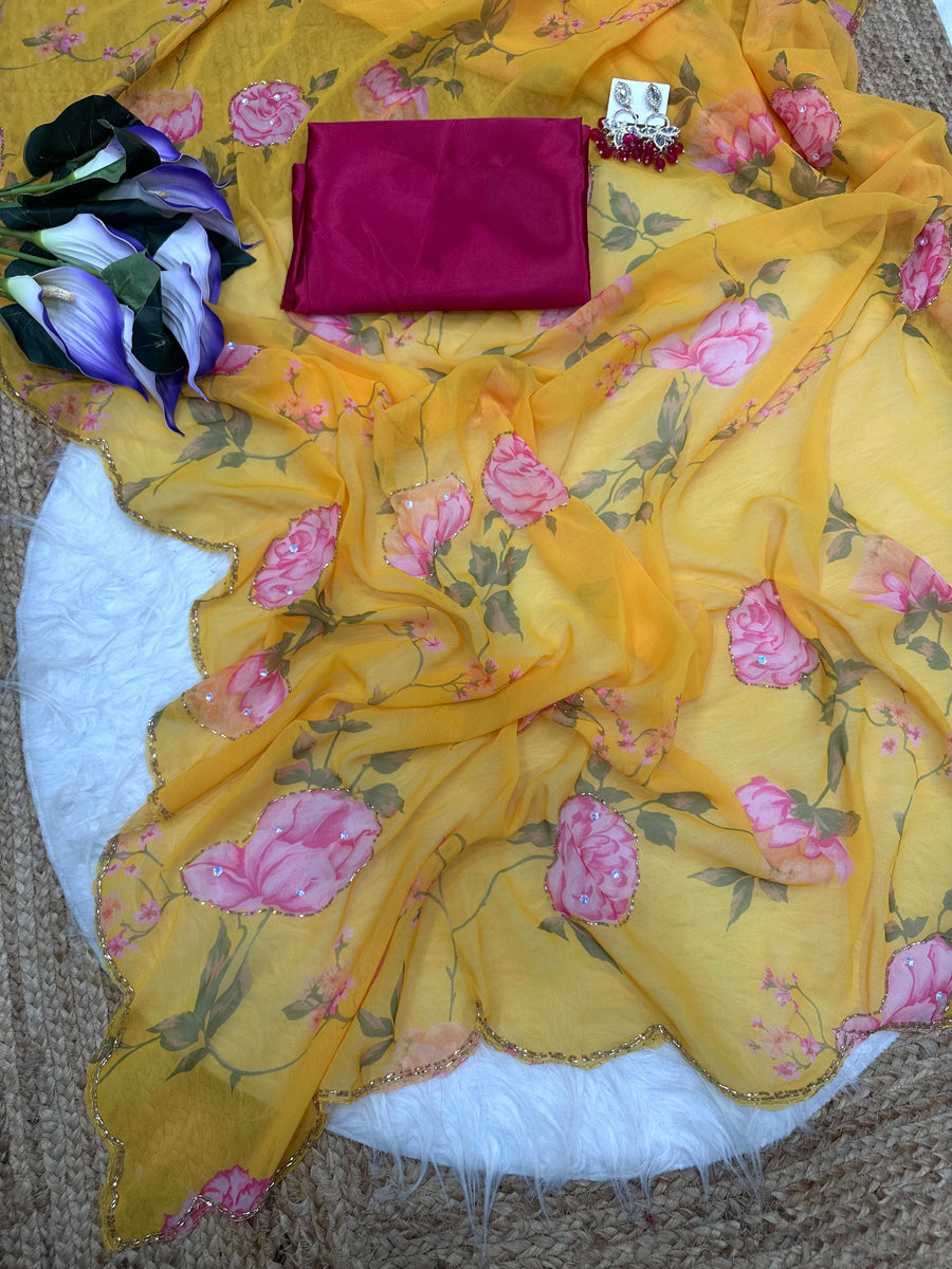Elegant soft georgette sare