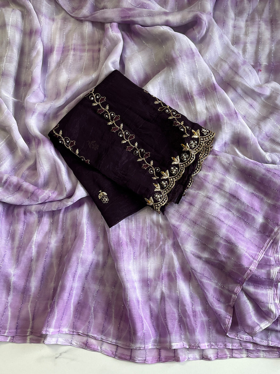Indigo-dyed Shibori