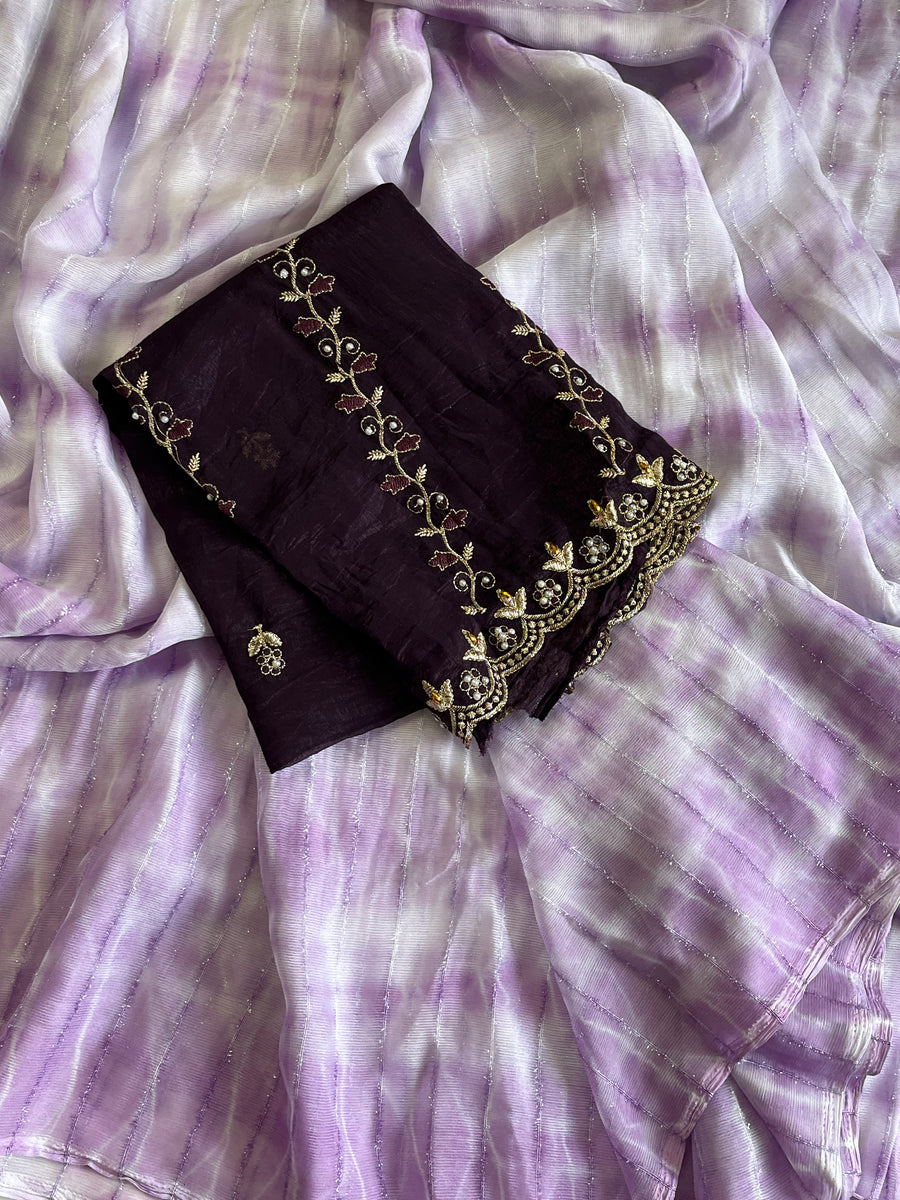 Indigo-dyed Shibori