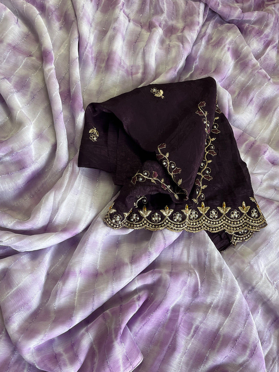 Indigo-dyed Shibori