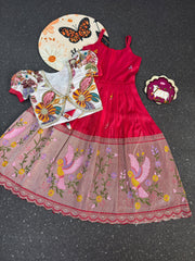 Position Printed &amp; Embroidered Gown for kids