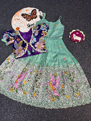 Position Printed &amp; Embroidered Gown for kids