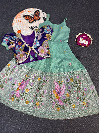 Position Printed &amp; Embroidered Gown for kids