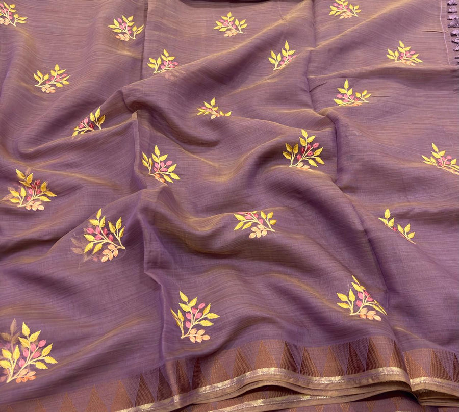 Premium soft linen embroidery blouse