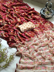 Stunning kalamkari printed pure georgette saree