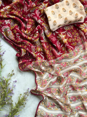 Stunning kalamkari printed pure georgette saree