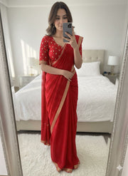 Viscose Georgette Sequence Worked Saree
