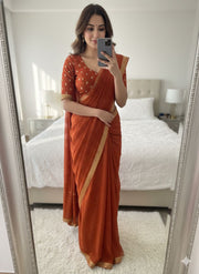 Viscose Georgette Sequence Worked Saree
