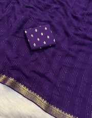 Viscose Georgette Sequence Worked Saree