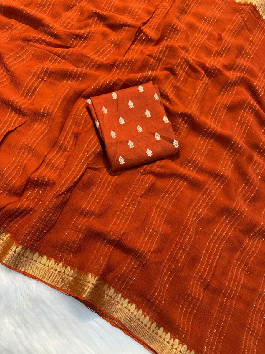 Viscose Georgette Sequence Worked Saree