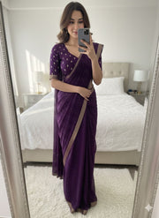 Viscose Georgette Sequence Worked Saree