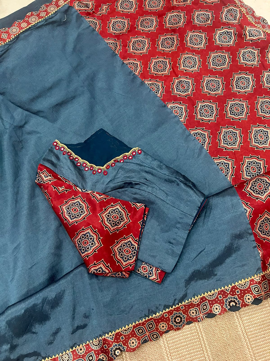 Premium Mangalgiri Fusion Saree