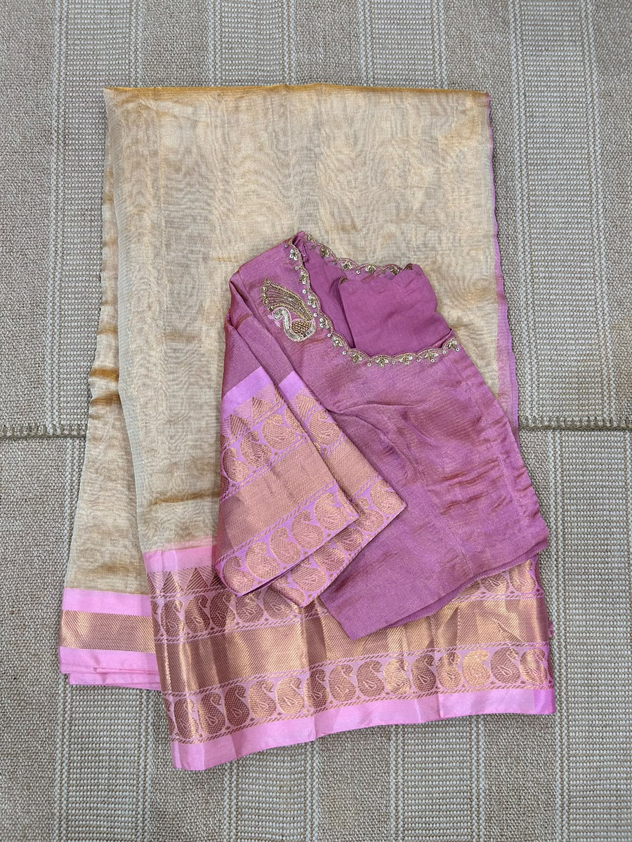 Beautiful pure Mangalgiri tissue saree
