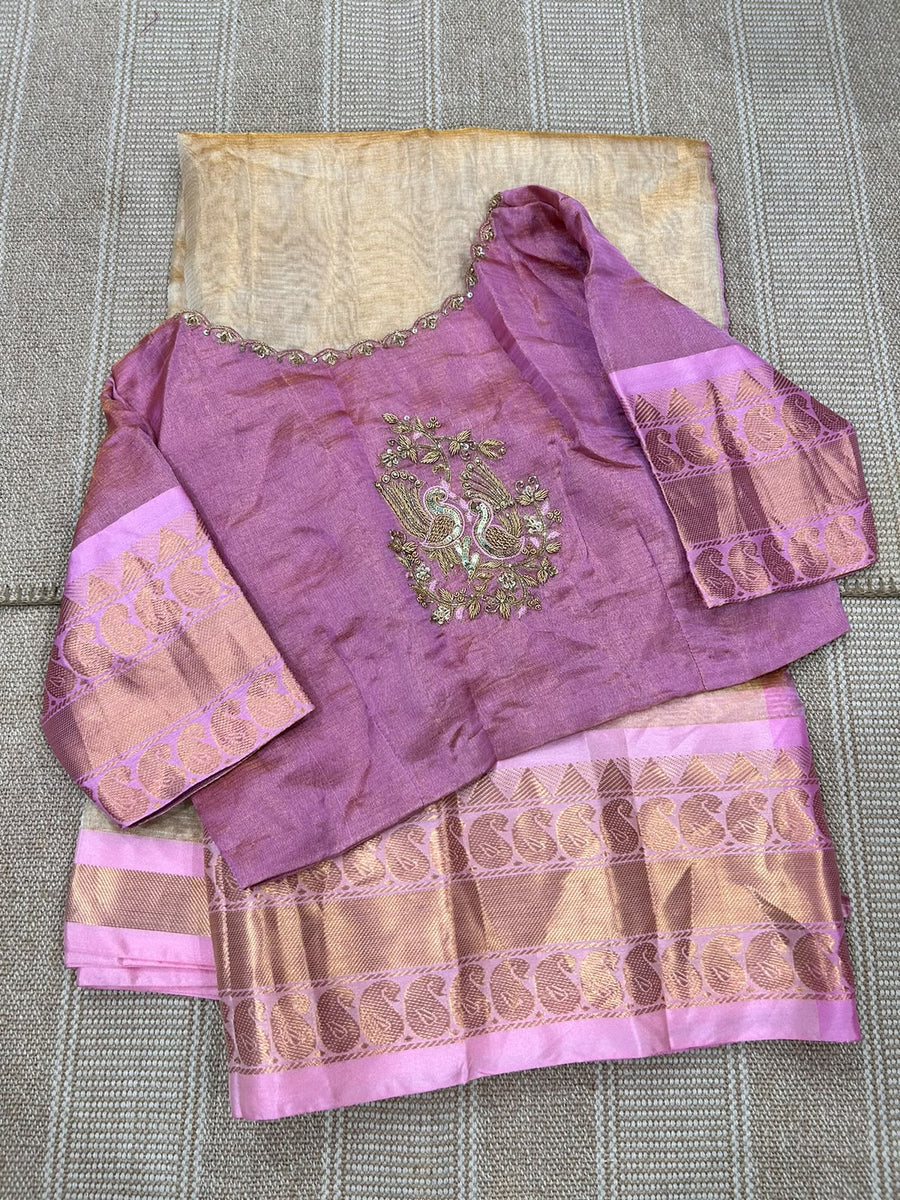 Beautiful pure Mangalgiri tissue saree