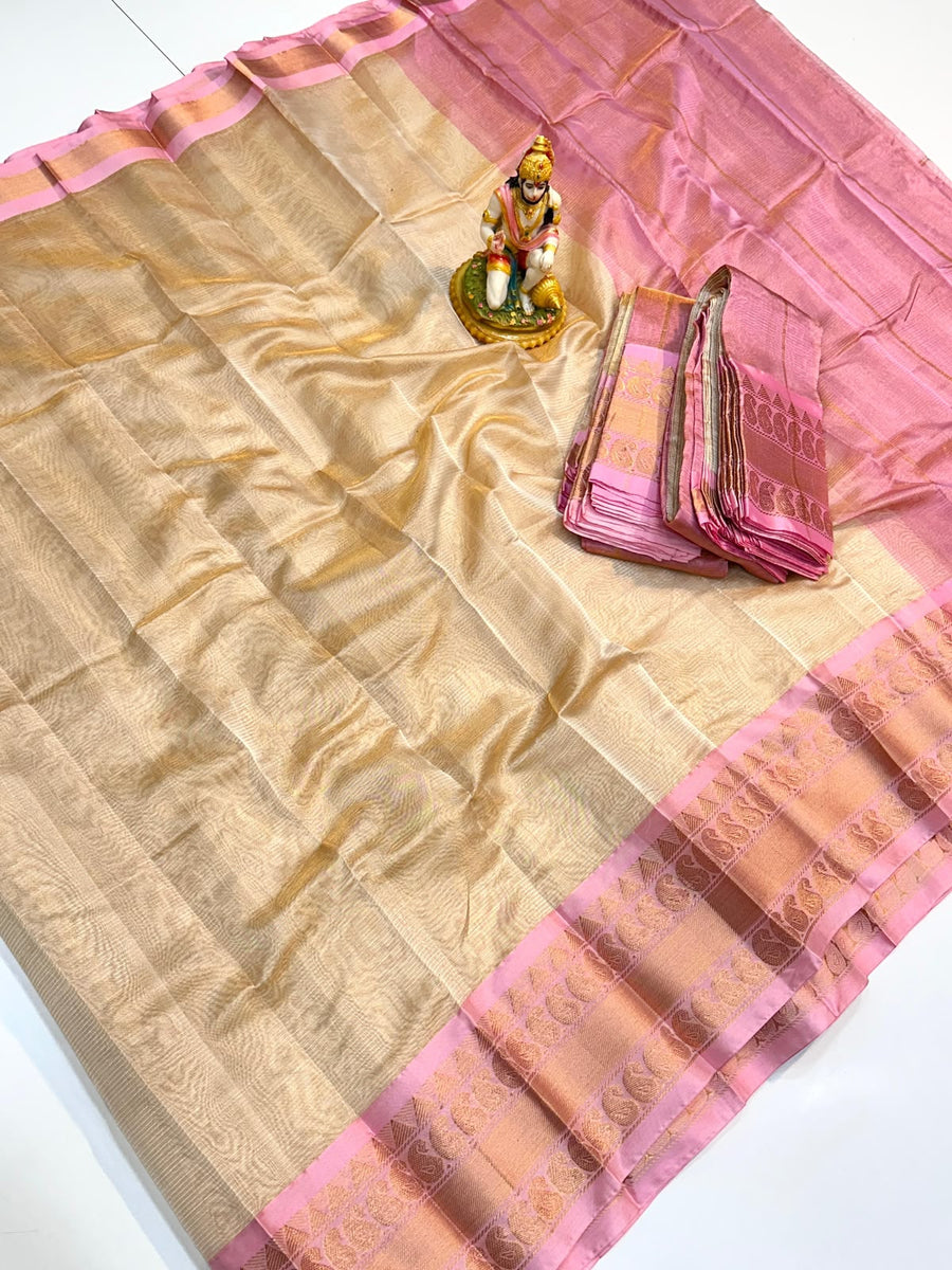 Beautiful pure Mangalgiri tissue saree