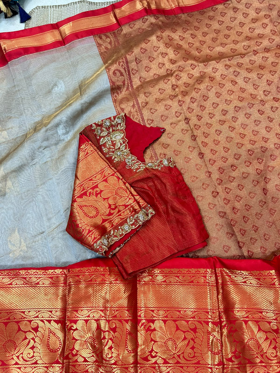 pure mangalgiri tissue saree