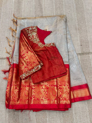 pure mangalgiri tissue saree