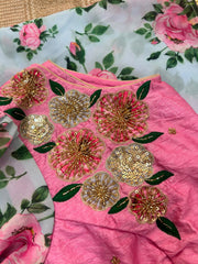 Elegant floral georgette saree