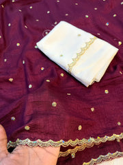 Grand party wear vichitra silk sare