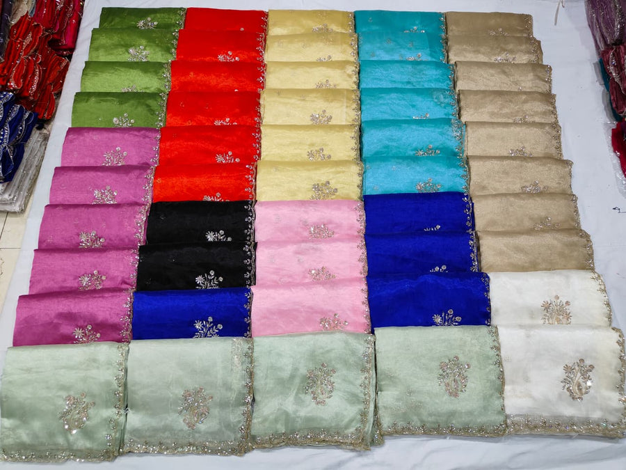 Beautiful handwork saree with blouse piece