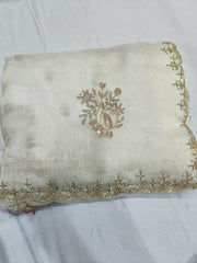 Beautiful handwork saree with blouse piece